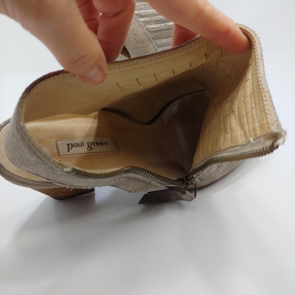 Paul Green Cayanne Peep Toe Sandal Asymmetrical Zip Leather Smoke UK 6 US 8.5 - Picture 8 of 11